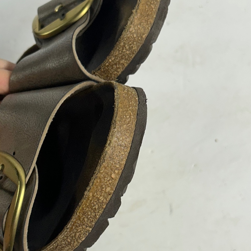 Birkenstock Madrid Big Buckle Gold Metallic Leather Womens 9 EU 40 Slide Sandals - Picture 4 of 6
